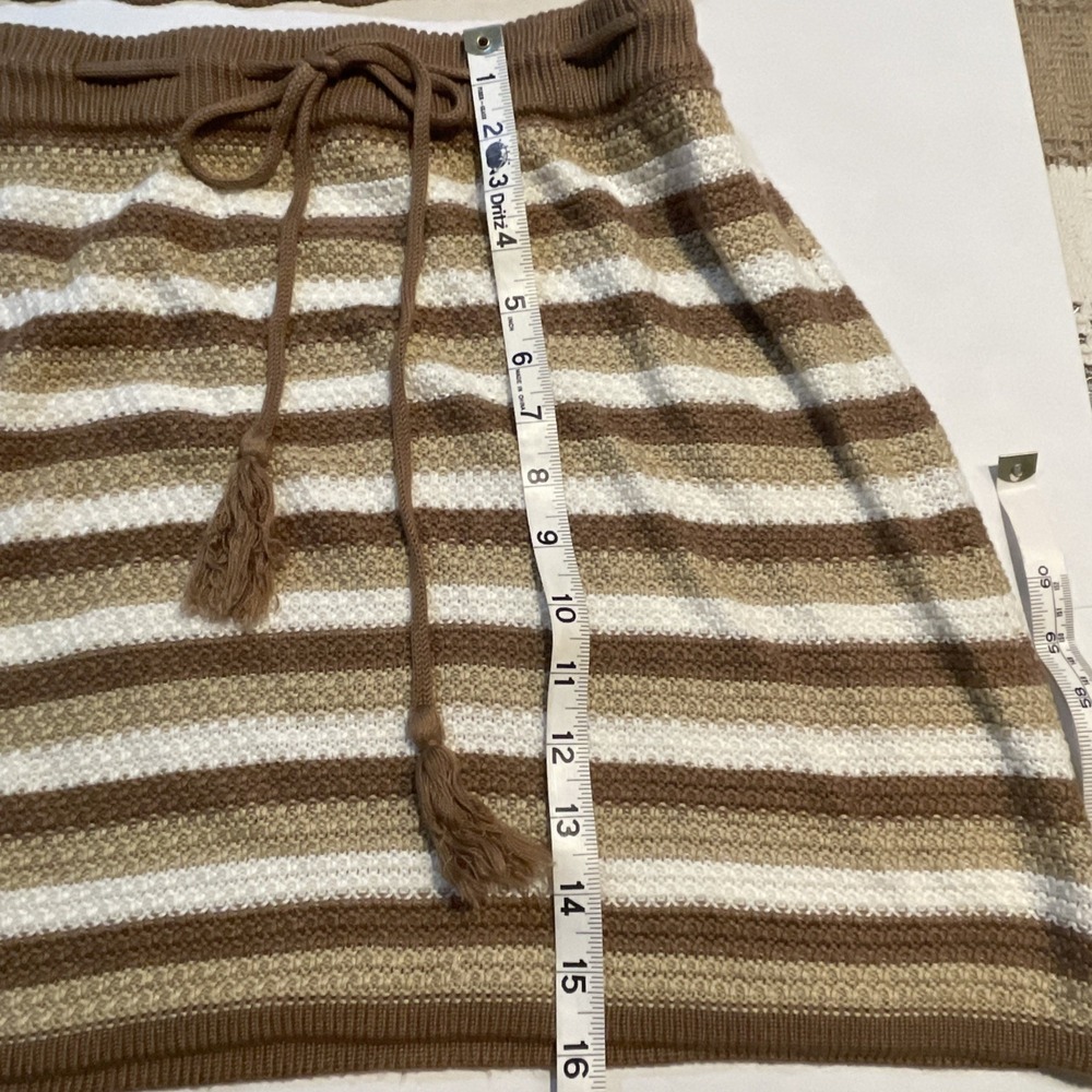 Women's 2-piece Outfit Madden NYC Size L/XL Crochet Striped Sleeveless Y2K Boho - Picture 10 of 12